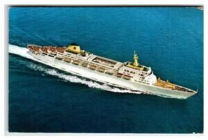 Vintage HOME LINES SS Oceanic Cruise Ship Postcard 1978 Posted Florida